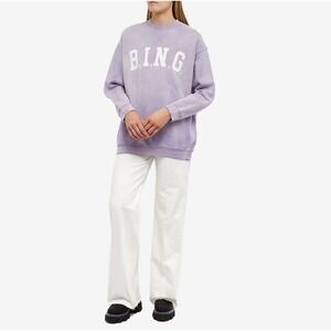 Anine Bing Harvey‎ Sweatshirt B.I.N.G. Lavender Purple Organic Cotton XXS